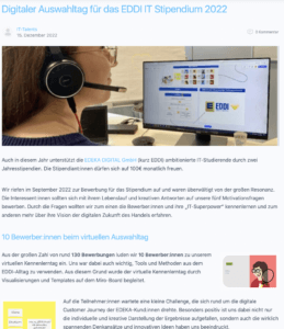 Virtueller Kennenlerntag bei EDDI