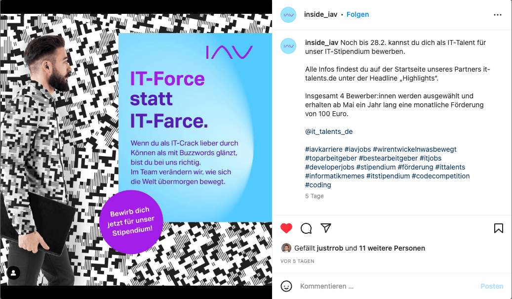 Instagram Post von IAV