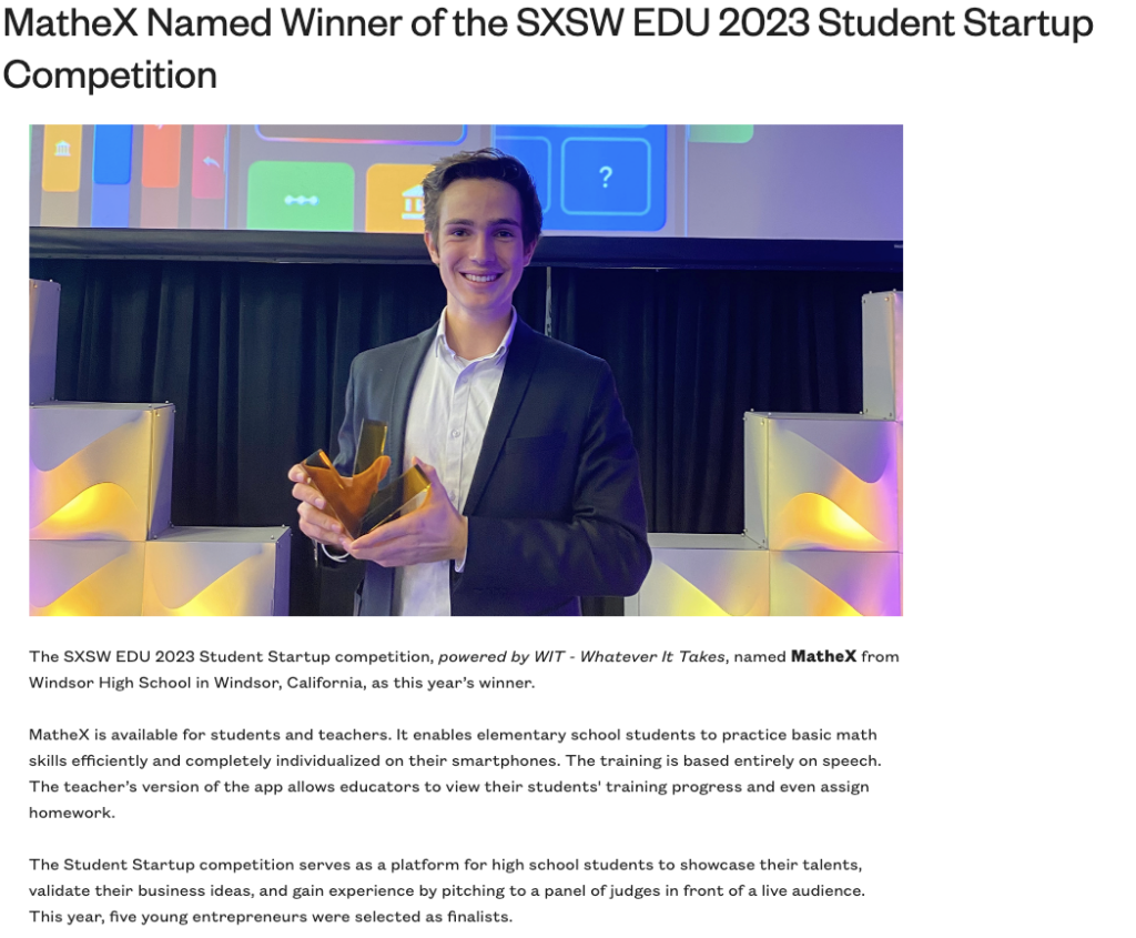 Stefan Neuber gewinnt SXSW EDU Student Startup Competition